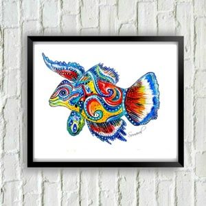 8" x 10" Fish Art Print Signed by Artist